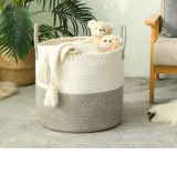 Eco-friendly cotton rope woven storage basket