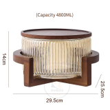 Glass Fruit/Salad Bowl 4800ML With lid and available in Gold /Clear