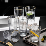 Ribbed Gold Rim DELI Tall Tumbler Set Of 6 350 ml